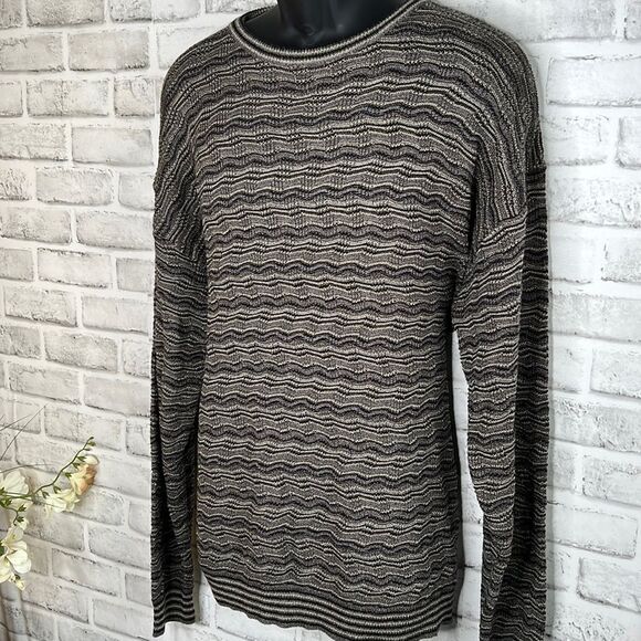 Vintage 90’s Pronto Uomo Sweater Long Sleeve Crewneck Knit Stripe SIZE XXL - Picture 3 of 6